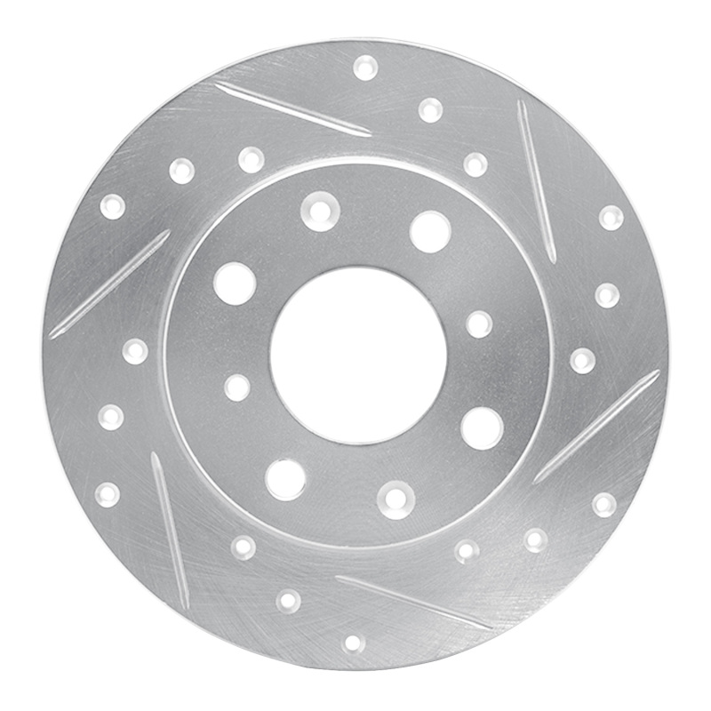 Picture of RNC Brake Rotor - Drill & Slot - R1 79-83 Honda Civic Sedan Front Right Drilled & Slotted Silver Brake Rotor rnc631-59008R