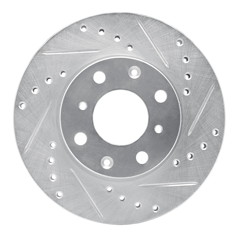Picture of RNC Brake Rotor - Drill & Slot - R1 86-91 Acura Integra Front Right Drilled & Slotted Silver Brake Rotor rnc631-59012R