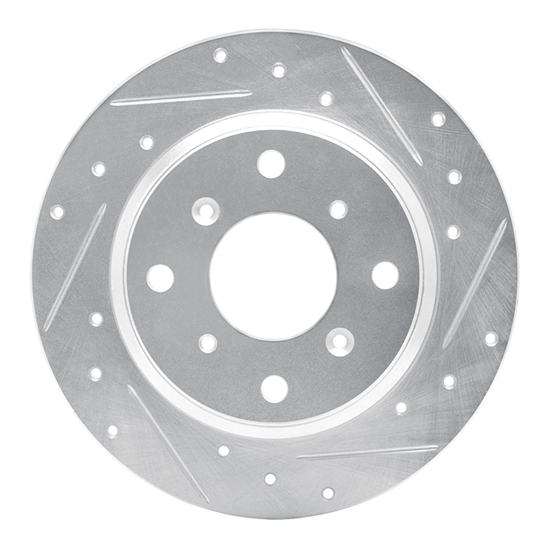 Picture of RNC Brake Rotor - Drill & Slot - R1 86-96 Acura Legend Rear Right Drilled & Slotted Silver Brake Rotor rnc631-59013R