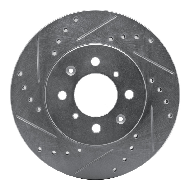 Picture of RNC Brake Rotor - Drill & Slot - R1 88-91 Honda Accord Coupe Front Left Drilled & Slotted Silver Brake Rotor rnc631-59015L