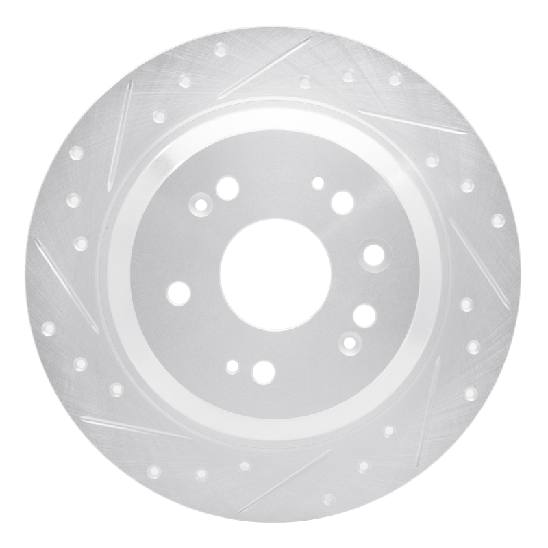 Picture of RNC Brake Rotor - Drill & Slot - R1 10-15 Honda Crosstour Rear Left Drilled & Slotted Silver Brake Rotor rnc631-59033L