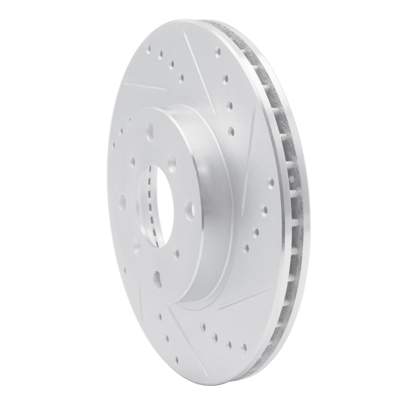 Picture of RNC Brake Rotor - Drill & Slot - R1 92-96 Honda Prelude Front Right Drilled & Slotted Silver Brake Rotor rnc631-59022R