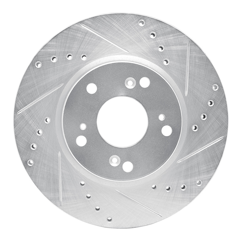 Picture of RNC Brake Rotor - Drill & Slot - R1 03-17 Acura ILX Front Right Drilled & Slotted Silver Brake Rotor rnc631-59034R
