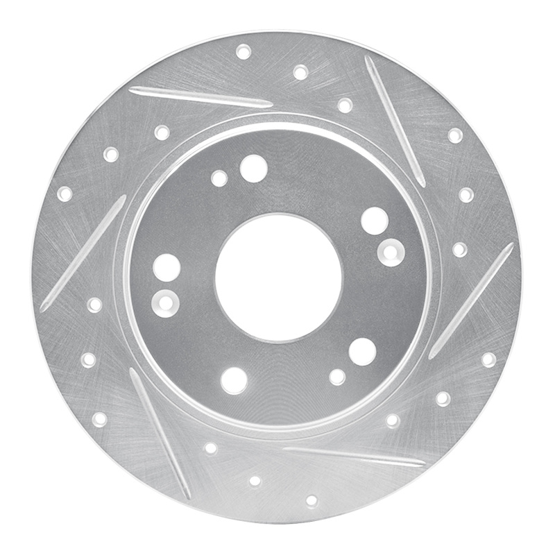 Picture of RNC Brake Rotor - Drill & Slot - R1 11-15 Honda CR-Z Rear Right Drilled & Slotted Silver Brake Rotor rnc631-59035R