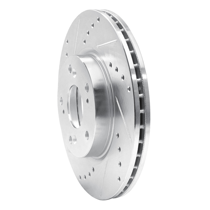 Picture of RNC Brake Rotor - Drill & Slot - R1 03-17 Acura ILX Front Left Drilled & Slotted Silver Brake Rotor rnc631-59034L