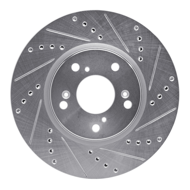 Picture of RNC Brake Rotor - Drill & Slot - R1 13-22 Honda Accord Sedan Front Right Drilled & Slotted Silver Brake Rotor rnc631-59039R