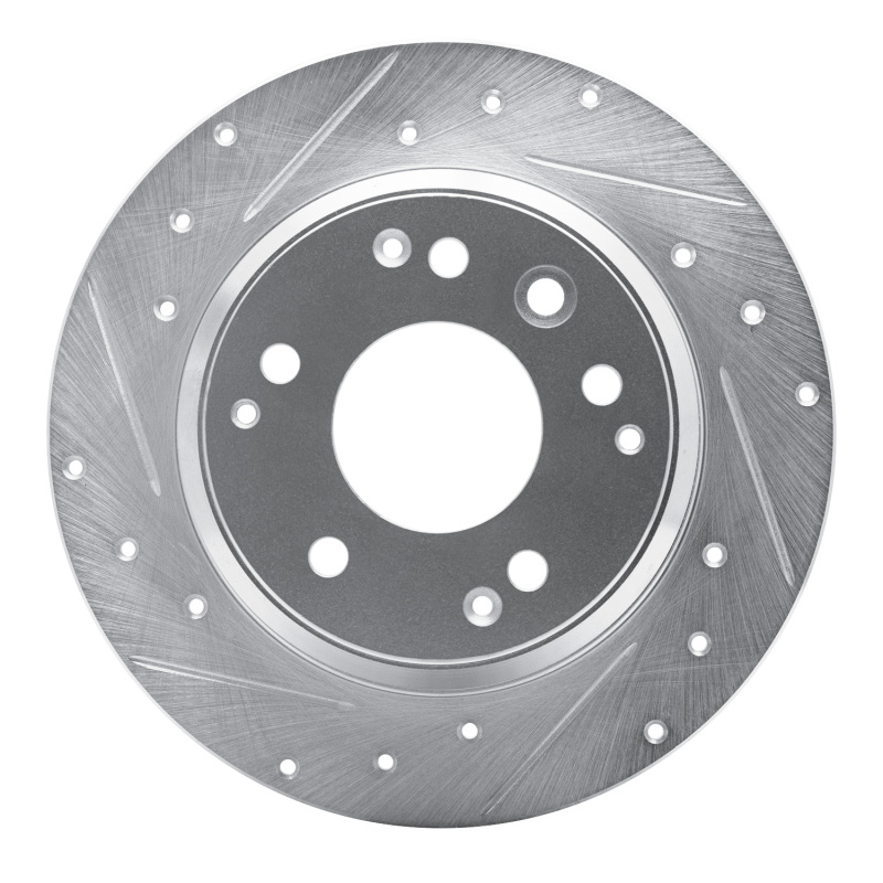 Picture of RNC Brake Rotor - Drill & Slot - R1 91-99 Acura Legend Rear Left Drilled & Slotted Silver Brake Rotor rnc631-59041L