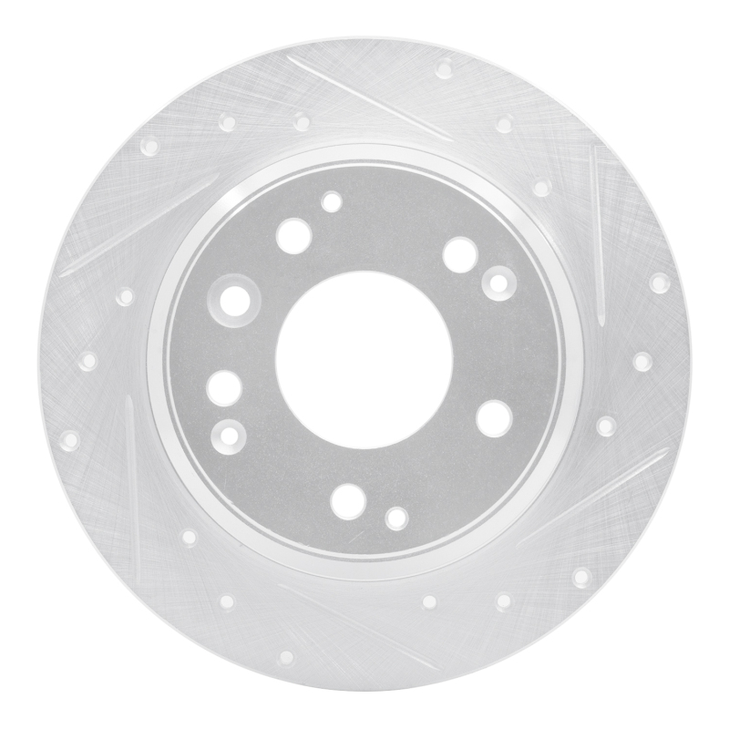 Picture of RNC Brake Rotor - Drill & Slot - R1 91-99 Acura Legend Rear Right Drilled & Slotted Silver Brake Rotor rnc631-59041R