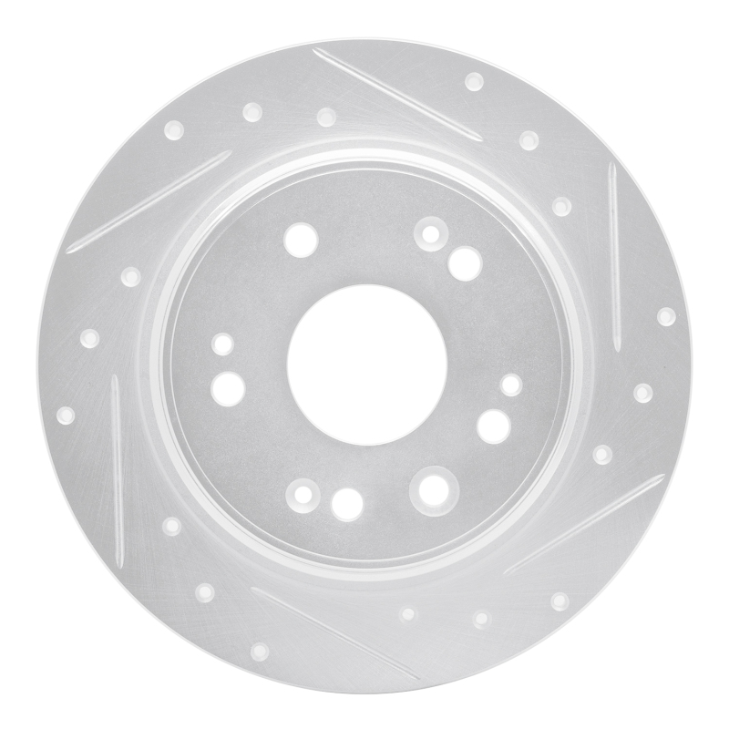 Picture of RNC Brake Rotor - Drill & Slot - R1 02-04 Honda CR-V Rear Right Drilled & Slotted Silver Brake Rotor rnc631-59046R