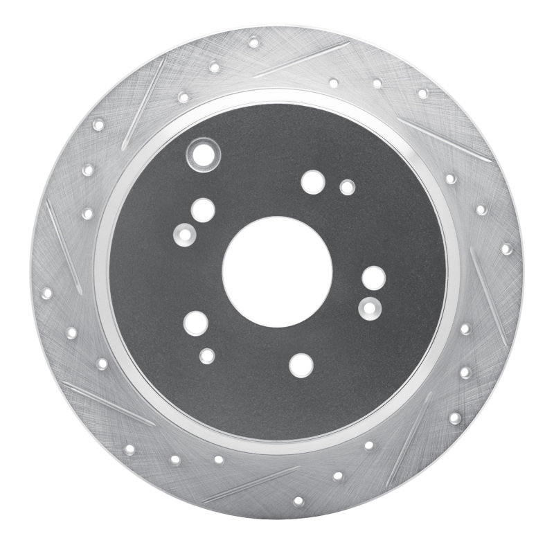 Picture of RNC Brake Rotor - Drill & Slot - R1 02-04 Honda Odyssey Rear Left Drilled & Slotted Silver Brake Rotor rnc631-59047L