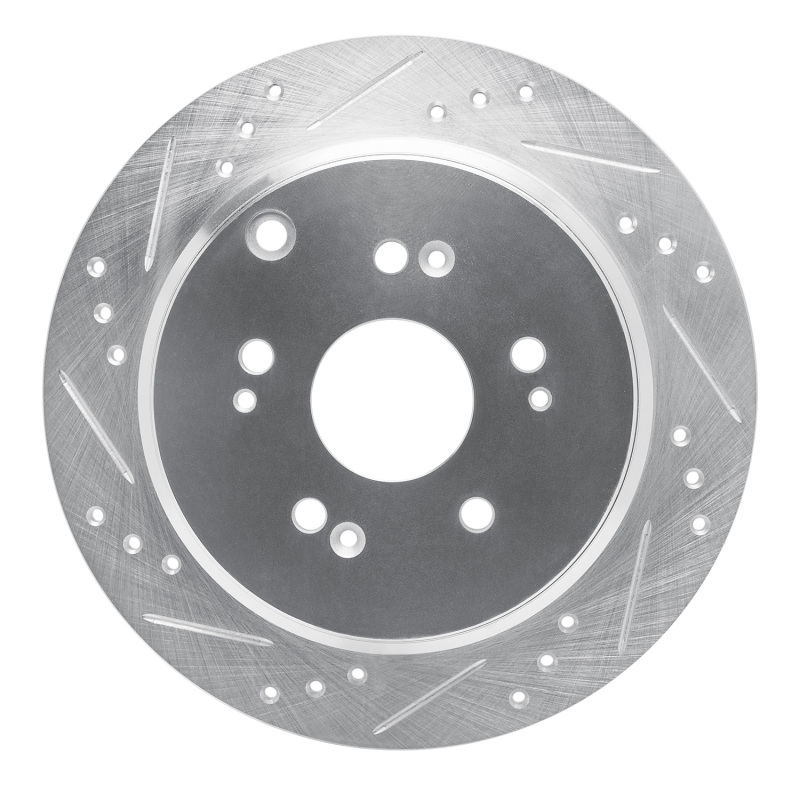 Picture of RNC Brake Rotor - Drill & Slot - R1 05-18 Acura RDX Rear Left Drilled & Slotted Silver Brake Rotor rnc631-59048L