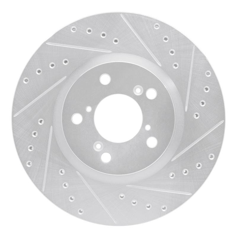 Picture of RNC Brake Rotor - Drill & Slot - R1 06-14 Honda Ridgeline Front Right Drilled & Slotted Silver Brake Rotor rnc631-59051R