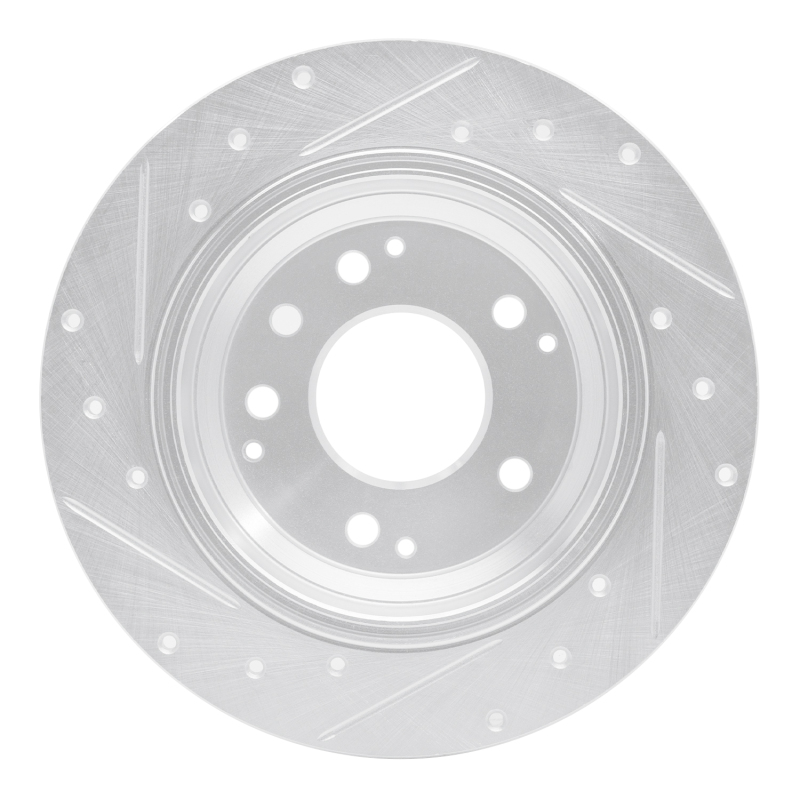 Picture of RNC Brake Rotor - Drill & Slot - R1 91-99 Acura Legend Rear Right Drilled & Slotted Silver Brake Rotor rnc631-59041R
