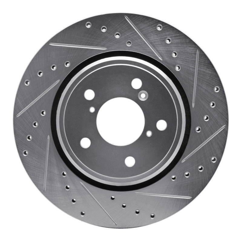 Picture of RNC Brake Rotor - Drill & Slot - R1 15-25 Acura MDX Front Right Drilled & Slotted Silver Brake Rotor rnc631-59058R