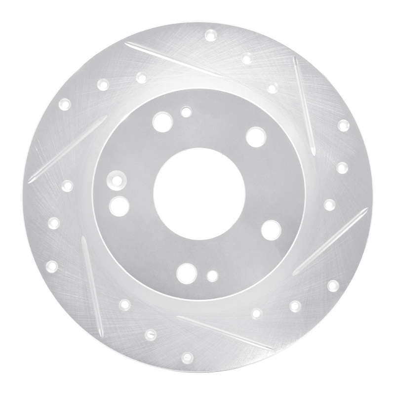 Picture of RNC Brake Rotor - Drill & Slot - R1 16-25 Honda Civic Hatchback Rear Right Drilled & Slotted Silver Brake Rotor rnc631-59059R