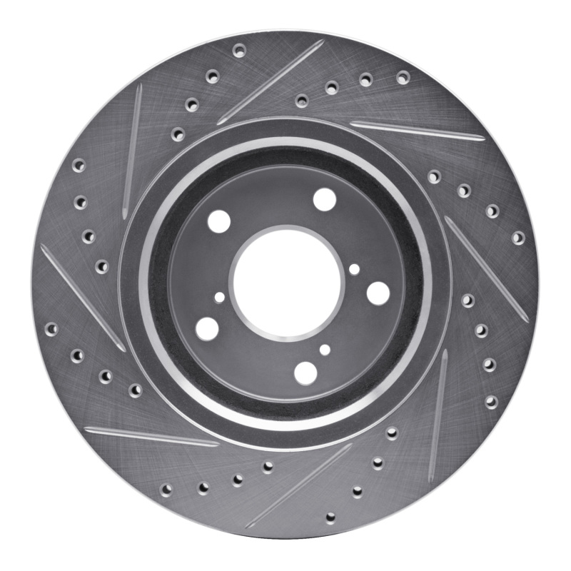 Picture of RNC Brake Rotor - Drill & Slot - R1 15-25 Acura MDX Front Right Drilled & Slotted Silver Brake Rotor rnc631-59058R