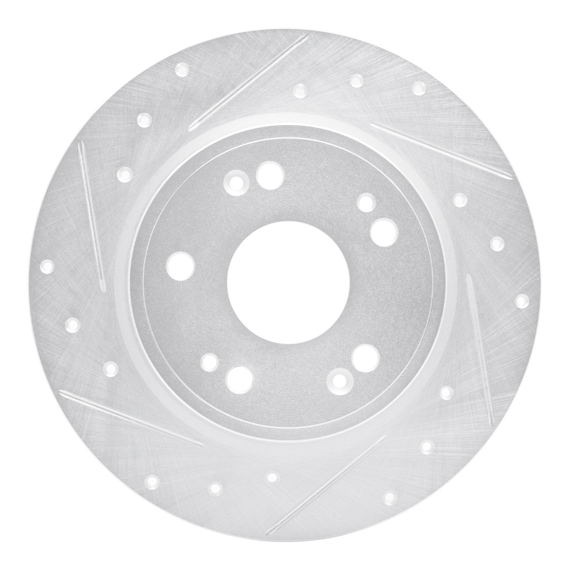 Picture of RNC Brake Rotor - Drill & Slot - R1 16-16 Honda CR-Z Rear Left Drilled & Slotted Silver Brake Rotor rnc631-59060L