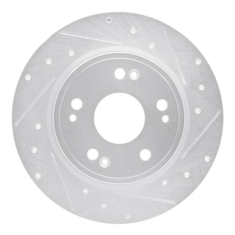 Picture of RNC Brake Rotor - Drill & Slot - R1 16-16 Honda CR-Z Rear Right Drilled & Slotted Silver Brake Rotor rnc631-59060R