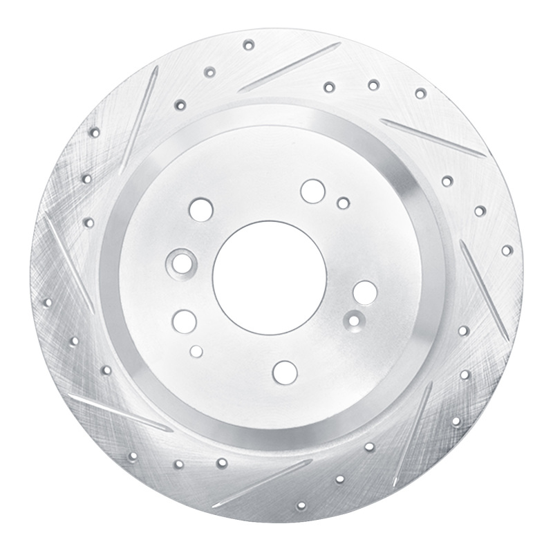 Picture of RNC Brake Rotor - Drill & Slot - R1 16-25 Honda Pilot Rear Left Drilled & Slotted Silver Brake Rotor rnc631-59062L