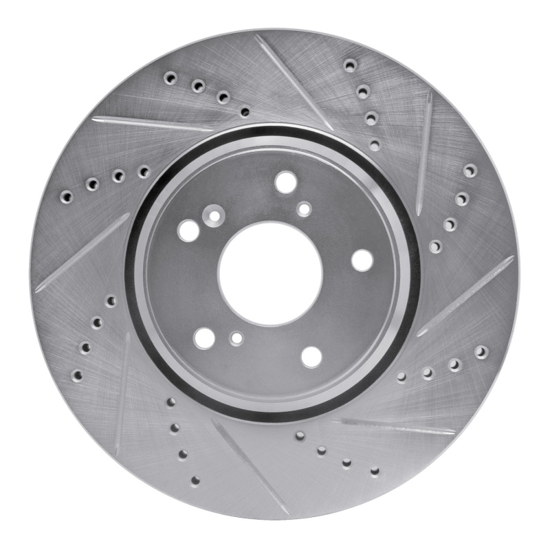 Picture of RNC Brake Rotor - Drill & Slot - R1 16-22 Acura ILX Front Right Drilled & Slotted Silver Brake Rotor rnc631-59063R