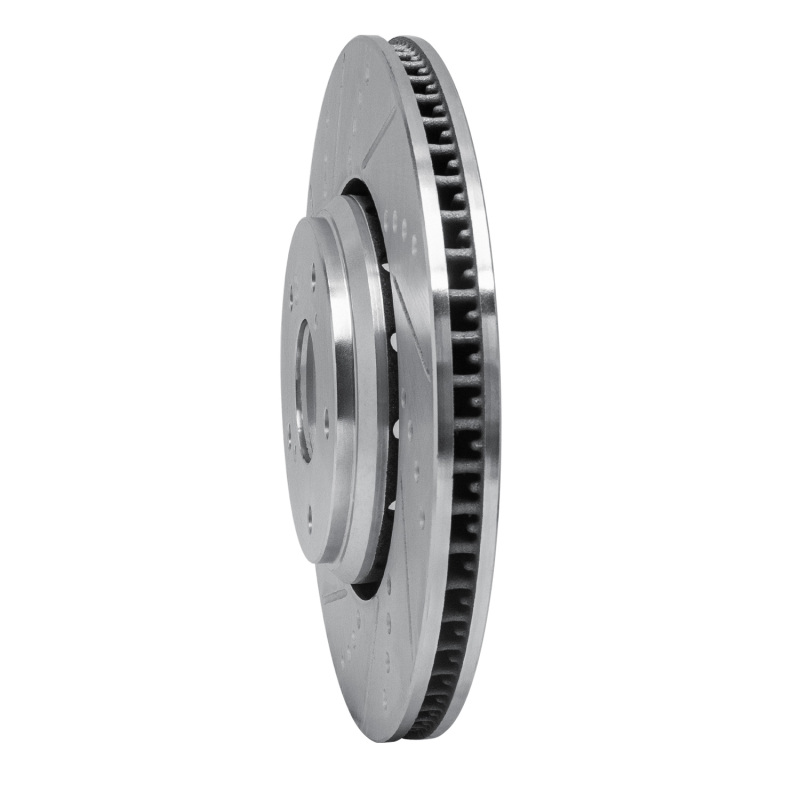 Picture of RNC Brake Rotor - Drill & Slot - R1 16-22 Acura ILX Front Left Drilled & Slotted Silver Brake Rotor rnc631-59063L