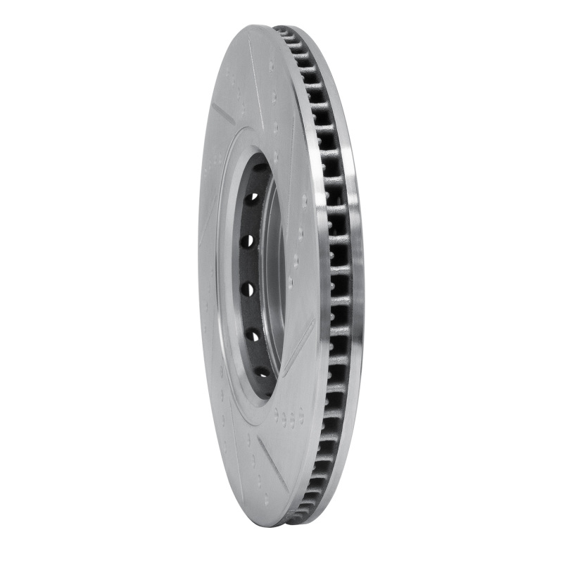 Picture of RNC Brake Rotor - Drill & Slot - R1 16-22 Acura ILX Front Left Drilled & Slotted Silver Brake Rotor rnc631-59063L