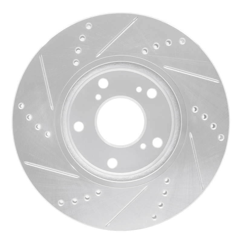 Picture of RNC Brake Rotor - Drill & Slot - R1 16-25 Honda Civic Hatchback Front Right Drilled & Slotted Silver Brake Rotor rnc631-59061R