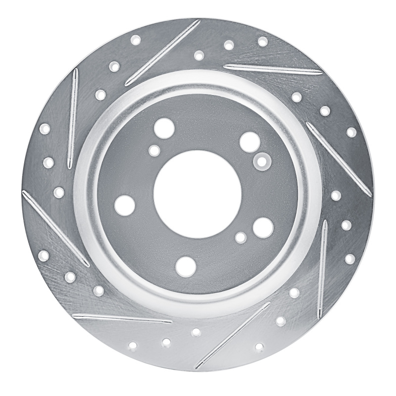Picture of RNC Brake Rotor - Drill & Slot - R1 17-25 Acura Integra Rear Left Drilled & Slotted Silver Brake Rotor rnc631-59067L