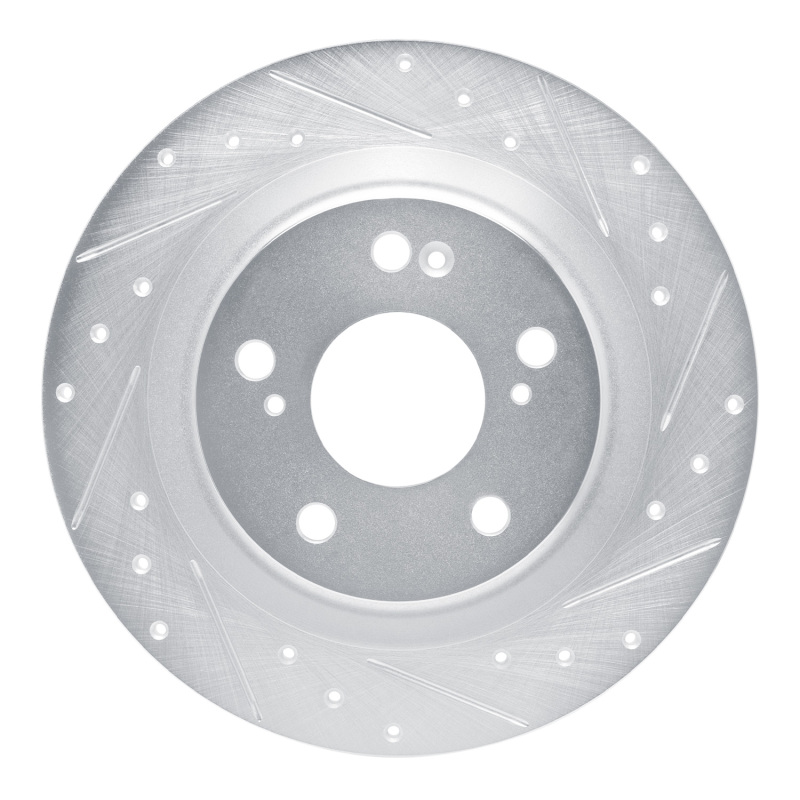Picture of RNC Brake Rotor - Drill & Slot - R1 17-25 Acura Integra Rear Right Drilled & Slotted Silver Brake Rotor rnc631-59067R