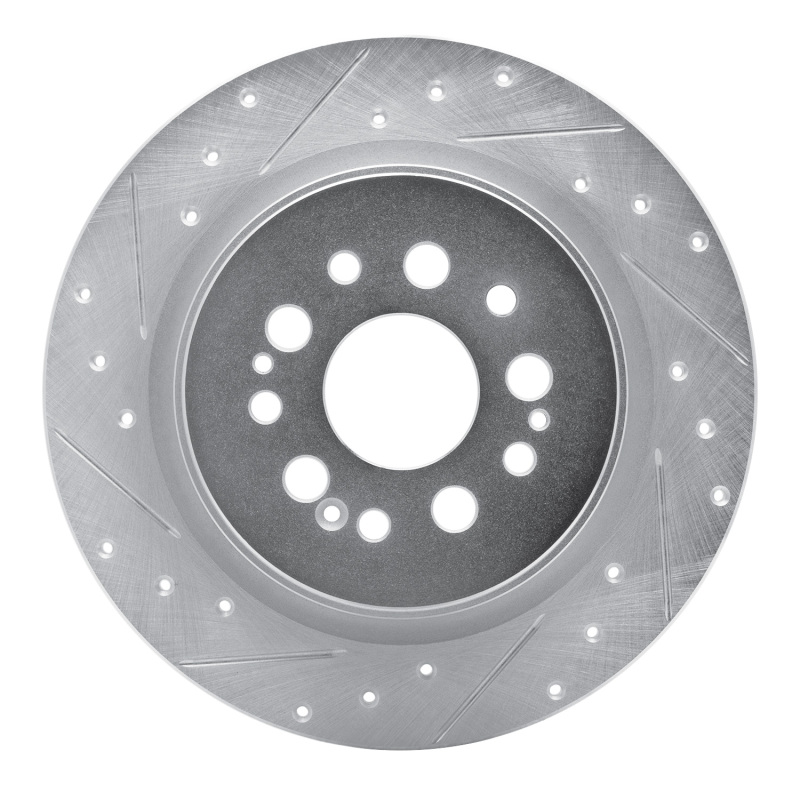 Picture of RNC Brake Rotor - Drill & Slot - R1 17-25 Acura RDX Rear Left Drilled & Slotted Silver Brake Rotor rnc631-59070L