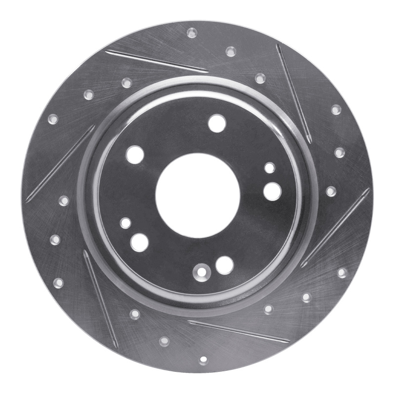 Picture of RNC Brake Rotor - Drill & Slot - R1 17-20 Honda Civic Coupe Rear Right Drilled & Slotted Silver Brake Rotor rnc631-59068R