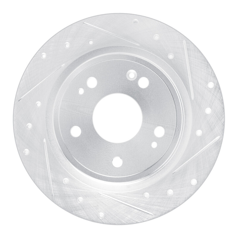 Picture of RNC Brake Rotor - Drill & Slot - R1 22-25 Acura Integra Rear Right Drilled & Slotted Silver Brake Rotor rnc631-59073R