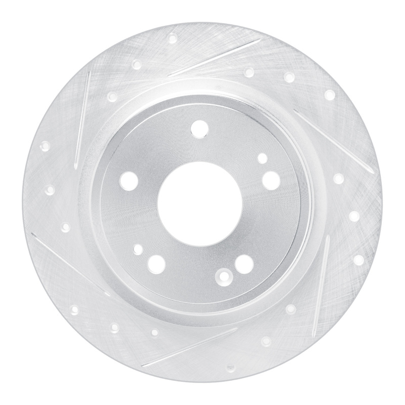 Picture of RNC Brake Rotor - Drill & Slot - R1 22-25 Acura Integra Rear Left Drilled & Slotted Silver Brake Rotor rnc631-59073L