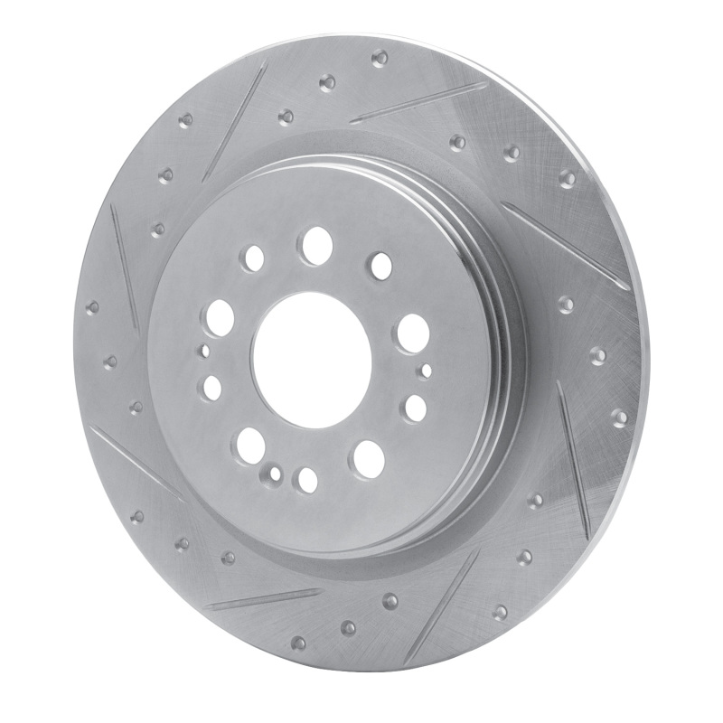 Picture of RNC Brake Rotor - Drill & Slot - R1 17-25 Acura RDX Rear Left Drilled & Slotted Silver Brake Rotor rnc631-59070L