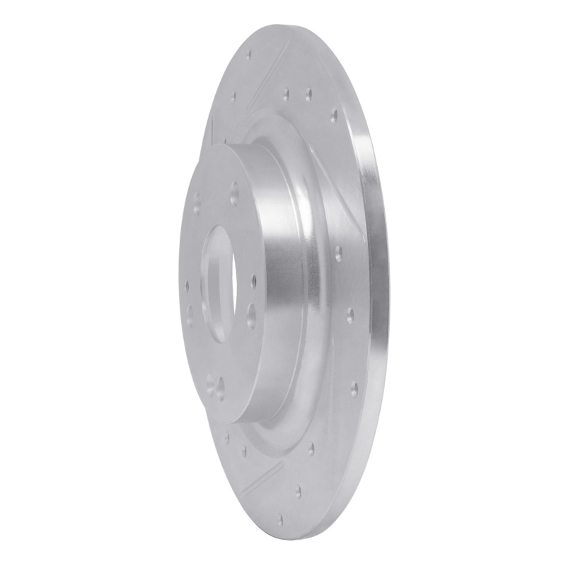 Picture of RNC Brake Rotor - Drill & Slot - R1 17-20 Honda Civic Coupe Rear Left Drilled & Slotted Silver Brake Rotor rnc631-59068L