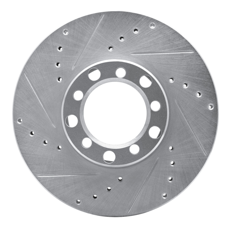 Picture of RNC Brake Rotor - Drill & Slot - R1 79-85 Mercedes-Benz 380SL Front Left Drilled & Slotted Silver Brake Rotor rnc631-63008L