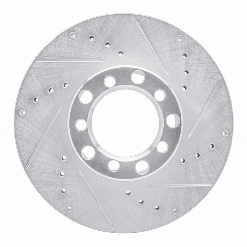 Picture of RNC Brake Rotor - Drill & Slot - R1 79-85 Mercedes-Benz 300SD Front Right Drilled & Slotted Silver Brake Rotor rnc631-63008R