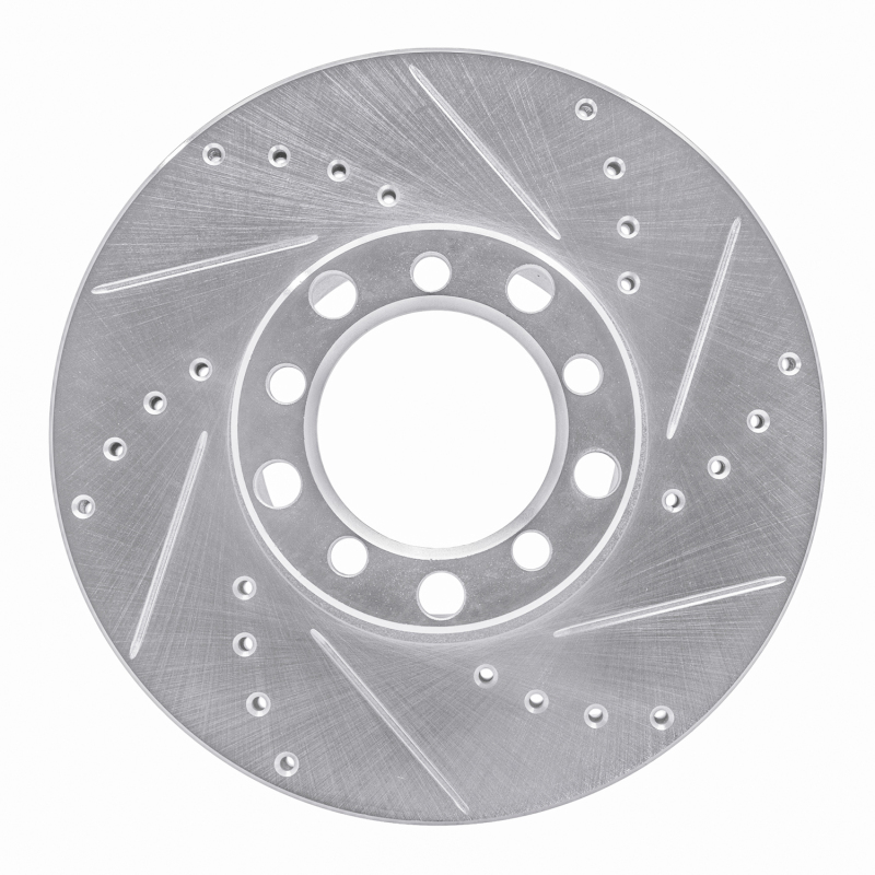Picture of RNC Brake Rotor - Drill & Slot - R1 72-80 Mercedes-Benz 450SL Front Right Drilled & Slotted Silver Brake Rotor rnc631-63009R