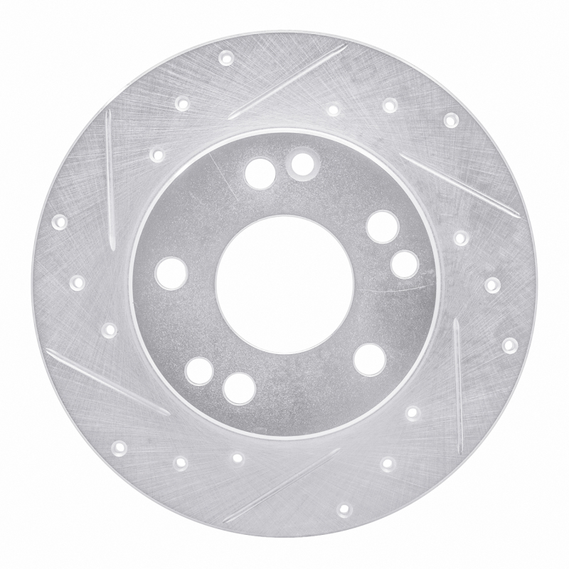 Picture of RNC Brake Rotor - Drill & Slot - R1 83-89 Mercedes-Benz 190D Front Left Drilled & Slotted Silver Brake Rotor rnc631-63011L
