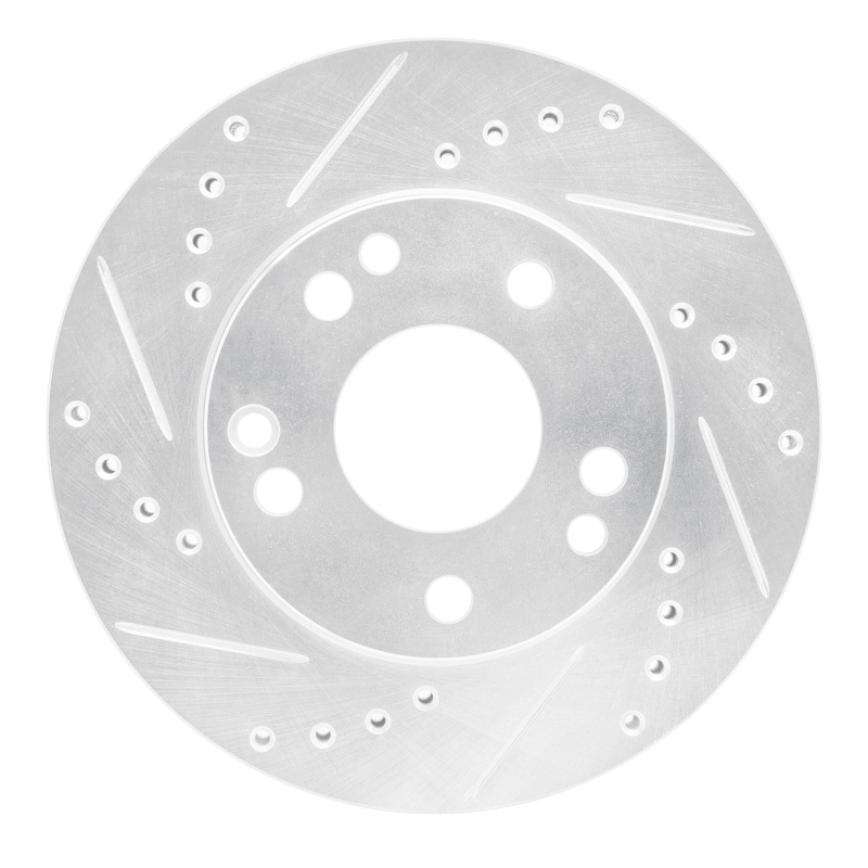 Picture of RNC Brake Rotor - Drill & Slot - R1 87-93 Mercedes-Benz 190D Front Left Drilled & Slotted Silver Brake Rotor rnc631-63012L