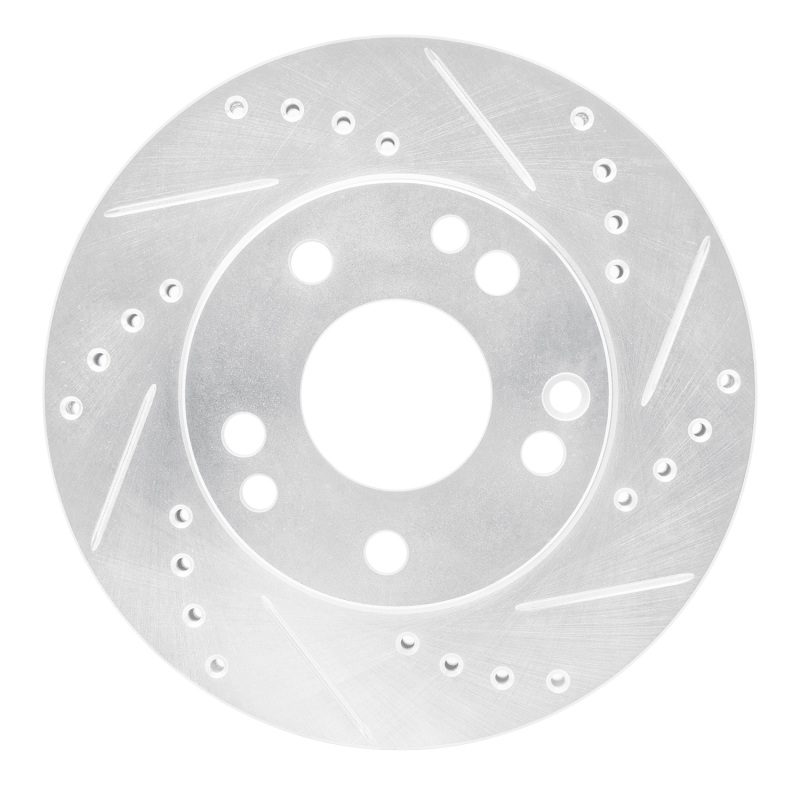 Picture of RNC Brake Rotor - Drill & Slot - R1 87-93 Mercedes-Benz 190E Front Right Drilled & Slotted Silver Brake Rotor rnc631-63012R