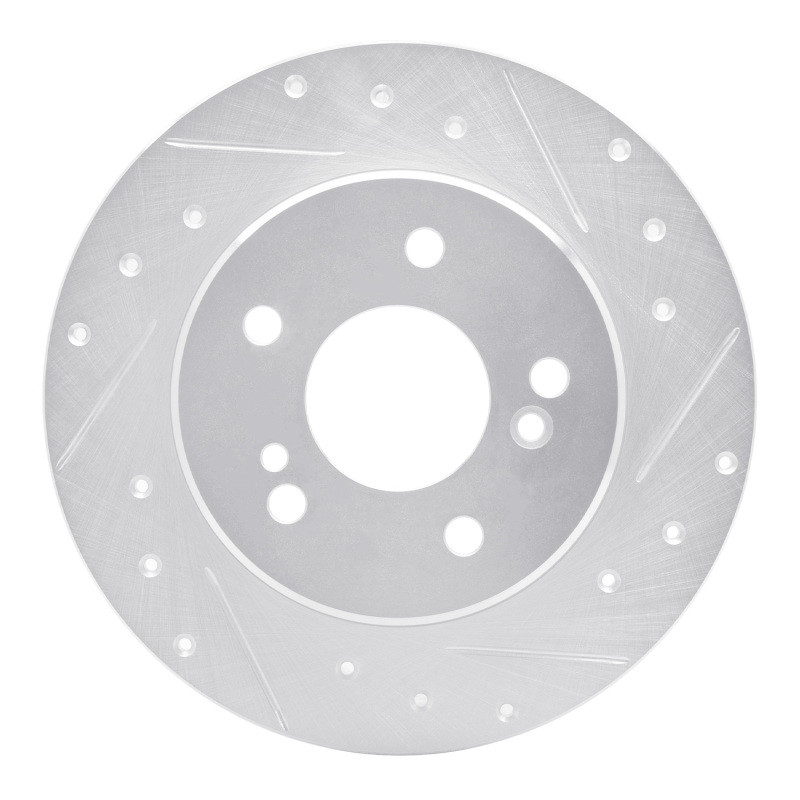 Picture of RNC Brake Rotor - Drill & Slot - R1 87-15 Chrysler Crossfire Rear Right Drilled & Slotted Silver Brake Rotor rnc631-63013R