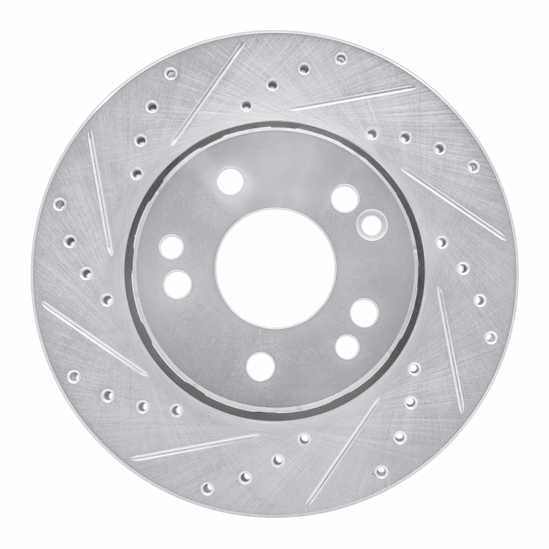 Picture of RNC Brake Rotor - Drill & Slot - R1 90-92 Mercedes-Benz 300E Front Left Drilled & Slotted Silver Brake Rotor rnc631-63014L