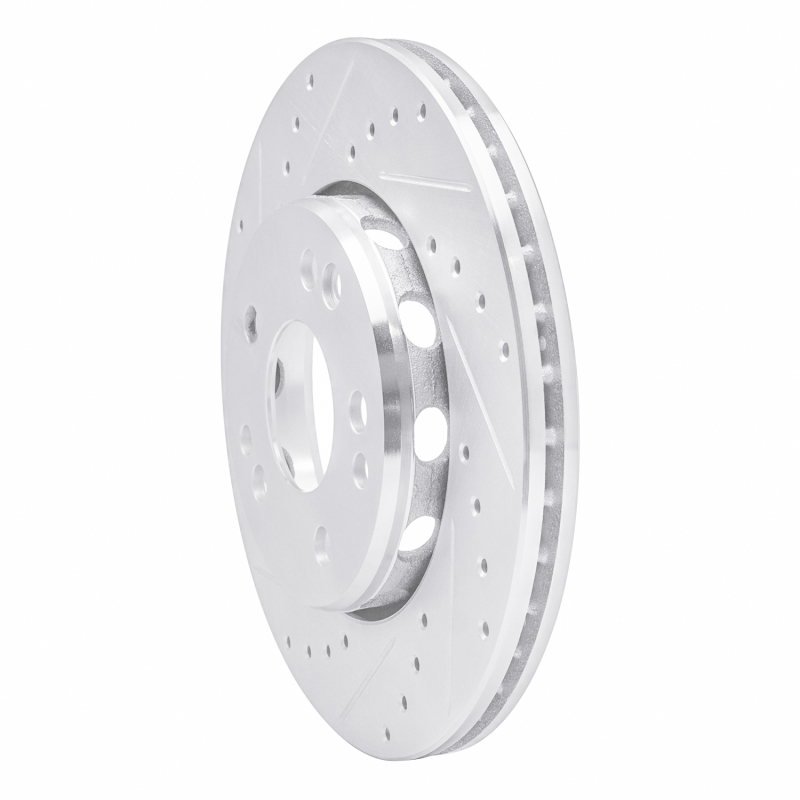 Picture of RNC Brake Rotor - Drill & Slot - R1 90-92 Mercedes-Benz 300E Front Left Drilled & Slotted Silver Brake Rotor rnc631-63014L