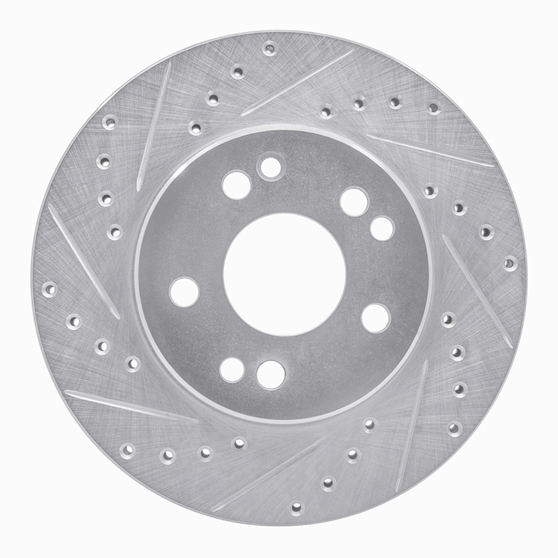 Picture of RNC Brake Rotor - Drill & Slot - R1 84-95 Mercedes-Benz 260E Front Left Drilled & Slotted Silver Brake Rotor rnc631-63016L