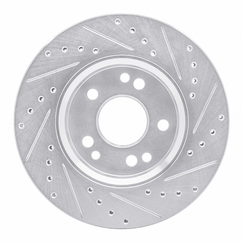 Picture of RNC Brake Rotor - Drill & Slot - R1 90-92 Mercedes-Benz 300E Front Left Drilled & Slotted Silver Brake Rotor rnc631-63014L