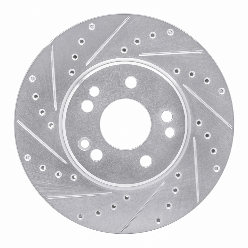 Picture of RNC Brake Rotor - Drill & Slot - R1 90-98 Mercedes-Benz SL500 Front Left Drilled & Slotted Silver Brake Rotor rnc631-63019L