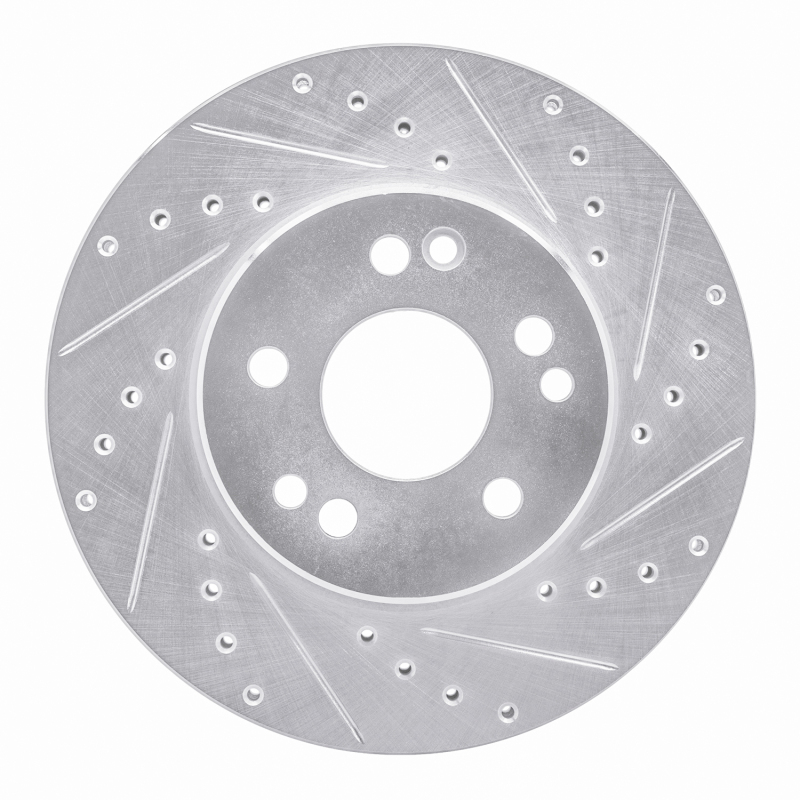 Picture of RNC Brake Rotor - Drill & Slot - R1 90-95 Mercedes-Benz 300CE Front Right Drilled & Slotted Silver Brake Rotor rnc631-63020R