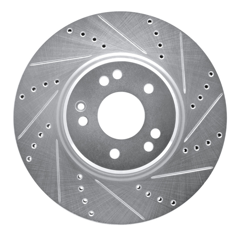 Picture of RNC Brake Rotor - Drill & Slot - R1 94-02 Mercedes-Benz SL600 Left Front Drilled & Slotted Silver Brake Rotor rnc631-63029D