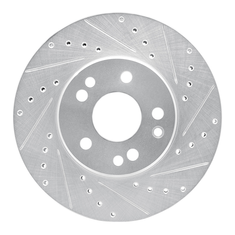 Picture of RNC Brake Rotor - Drill & Slot - R1 90-95 Mercedes-Benz 400E Front Right Drilled & Slotted Silver Brake Rotor rnc631-63031R